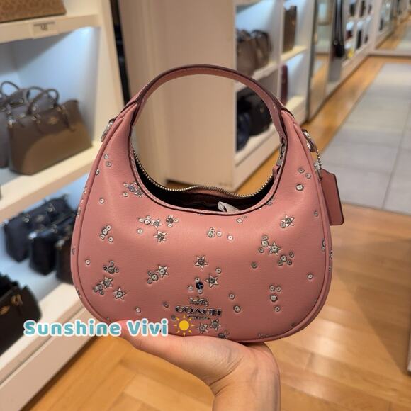 NWT Coach Carmen Mini Crossbody Bag With Star Print CCE63 DUSTY PINK MULTI - Picture 6 of 7